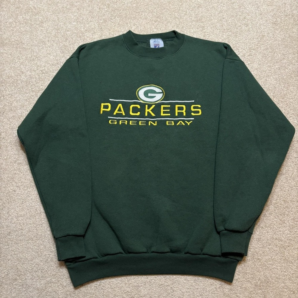 Vtg Green Bay Packers Sweatshirt Mens Medium Green NFL Football Logo 7 90s